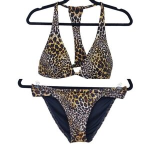 Victoria's Secret Very Sexy Tan Leopard Skull Print Bikini Swimsuit Size S